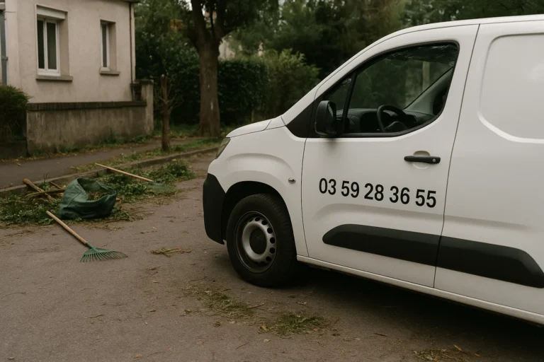 Camionnette avec numéro de téléphone clairement affiché